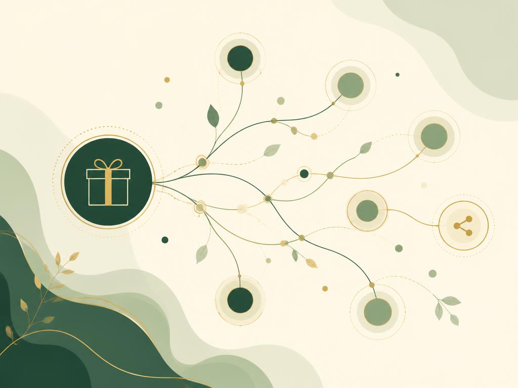 Réseau de parrainage abstrait : points et lignes connectés, symbole de partage et de collaboration