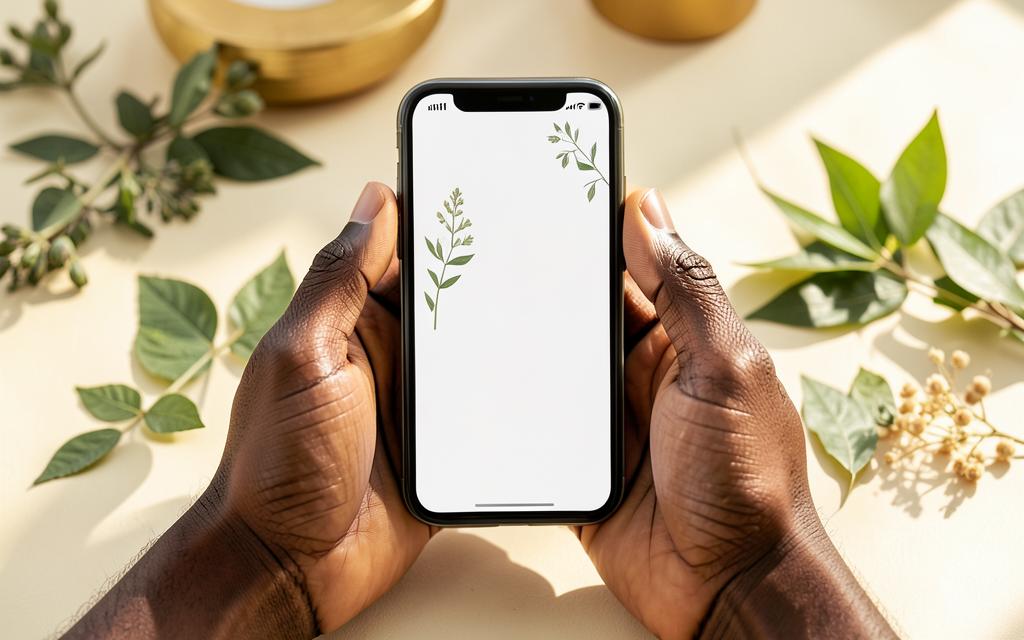 Guide visuel de l’application consulté sur téléphone