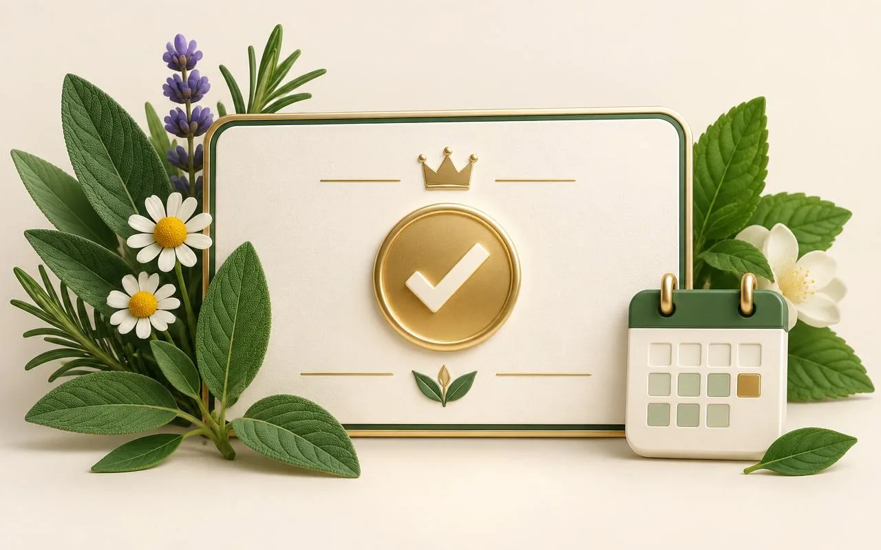 Carte Premium avec validation, calendrier et plantes médicinales